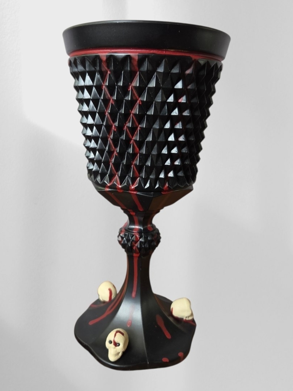 Giant OOAK Glass Altar Goblet Chalice Halloween Bloody Decor 11" Tall